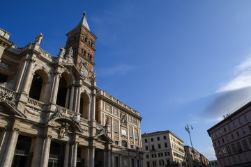 Fototapeta na wymiar 朝のサンタ・マリーア・マッジョーレ大聖堂（ローマ、イタリア）