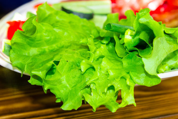 fresh lettuce on a plate