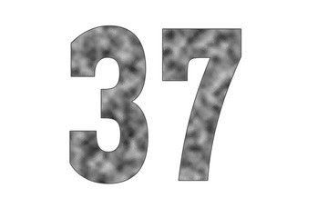  38 Number. Shiny silver textures for designers. White isolated. Percent and Discount Theme
