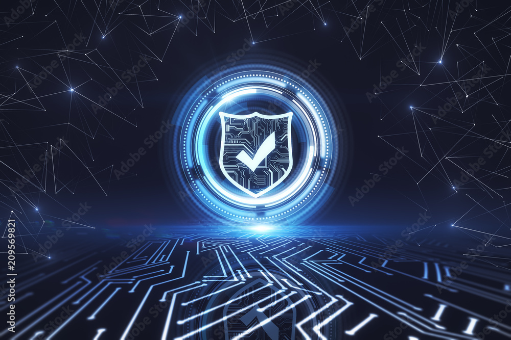Poster cyberspace and encryption concept
