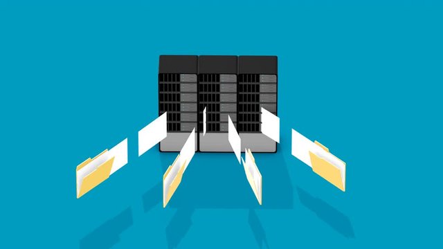 File Folders Transfer To A Desktop Server. Backup, PC migration, data storage.