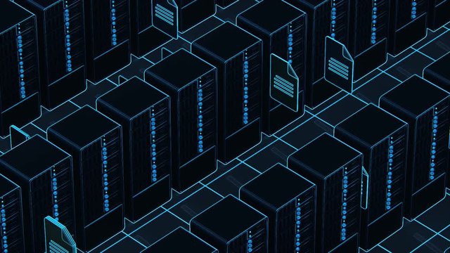 Data Transfer Between Servers. Technology, information, database background.