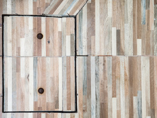 Floor tile cover with the rusty peg.