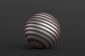 Abstract 3d rendering of geometric shape. Minimalistic composition. Modern background design with sphere for poster, cover, branding, banner, placard.