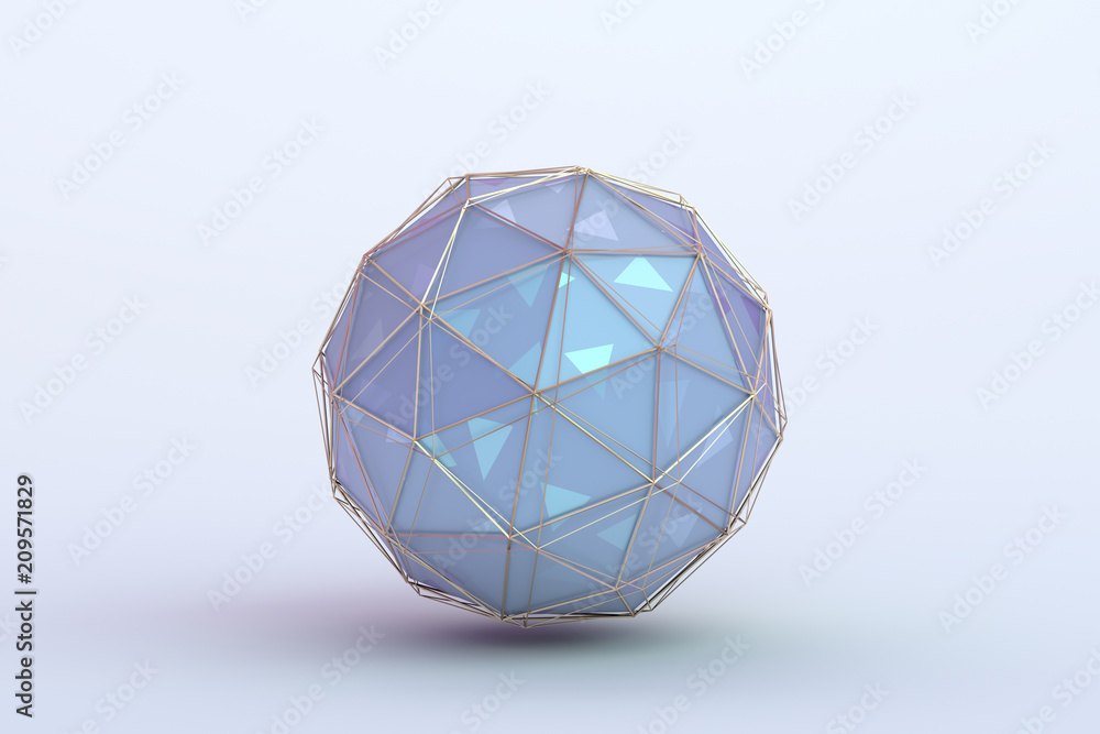 Poster abstract 3d rendering of geometric shape. minimalistic composition. modern background design with po