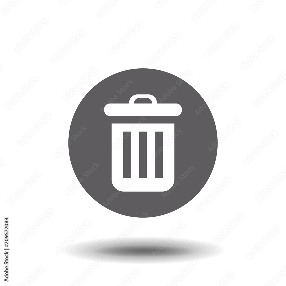 Poster trash can icon thin line for web and mobile, modern minimalistic flat design. vector dark grey icon 