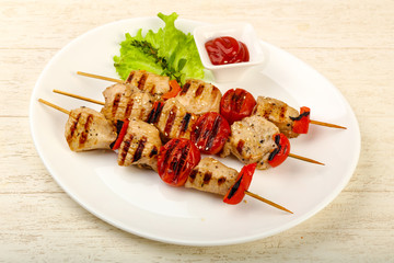 Grilled turkey skewer