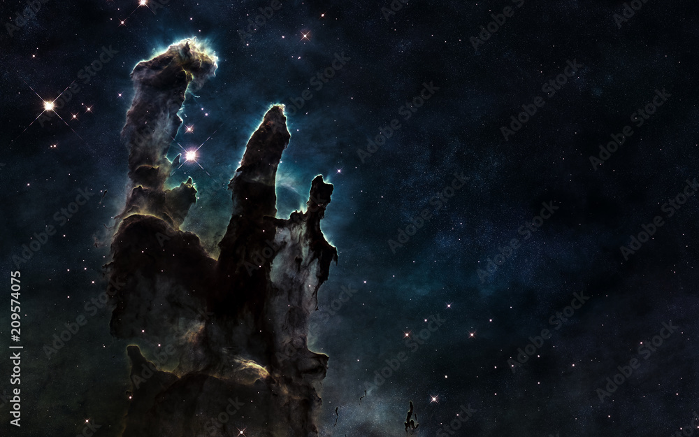 Wall mural pillars of creation. deep space. beautiful cosmic landscape. elements of the image are furnished by 