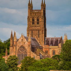Worcester Cathedral at sunset