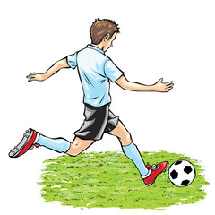 A man playing football