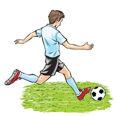 Naklejka premium A man playing football