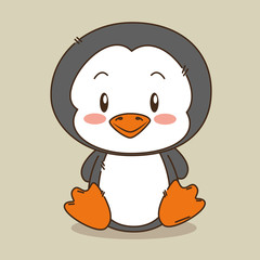 cute and little penguin character vector illustration design