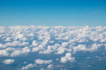Fototapeta na wymiar Clouds and blue sky. (Aerial view)