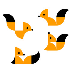 Geometric squirrels.  Vector illustration. 