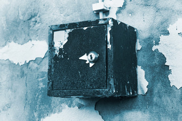 Old electric power supply boxes. Industrial background. Electricity short circuit, Electrical...