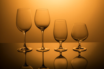 Glasses on a yellow background.