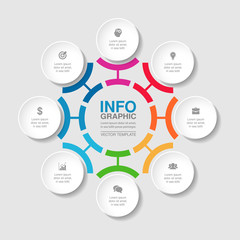 Vector infographic template for diagram, graph, presentation, chart, business concept with 8 options.