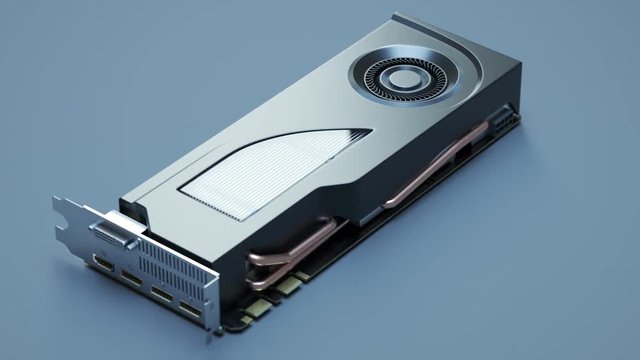 Presentation of new GPU. Isolated Graphics processor unit. Loopable. 4k
