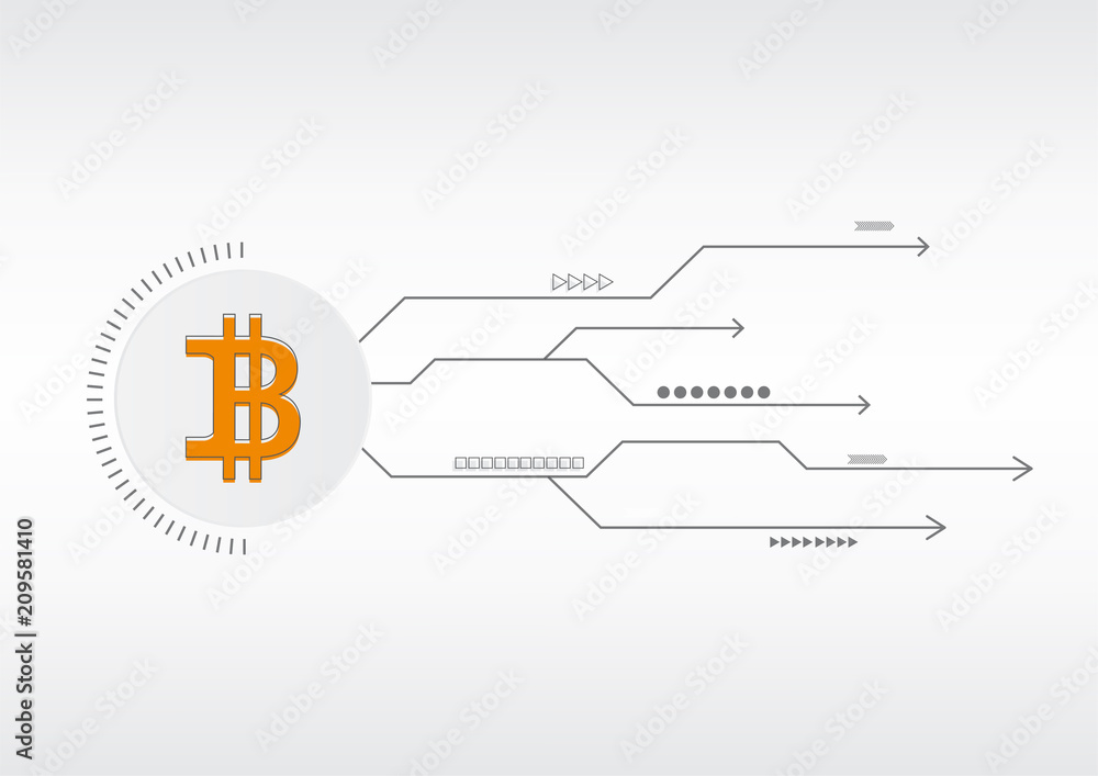 Poster abstract bitcoin crypto currency blockchain technology background illustration
