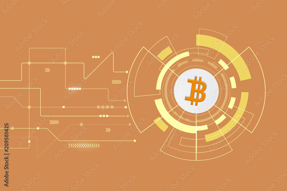 Aufkleber abstract bitcoin crypto currency blockchain technology background illustration