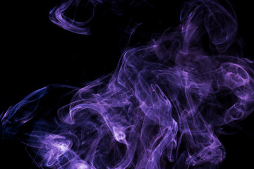 Purple smoke on black background