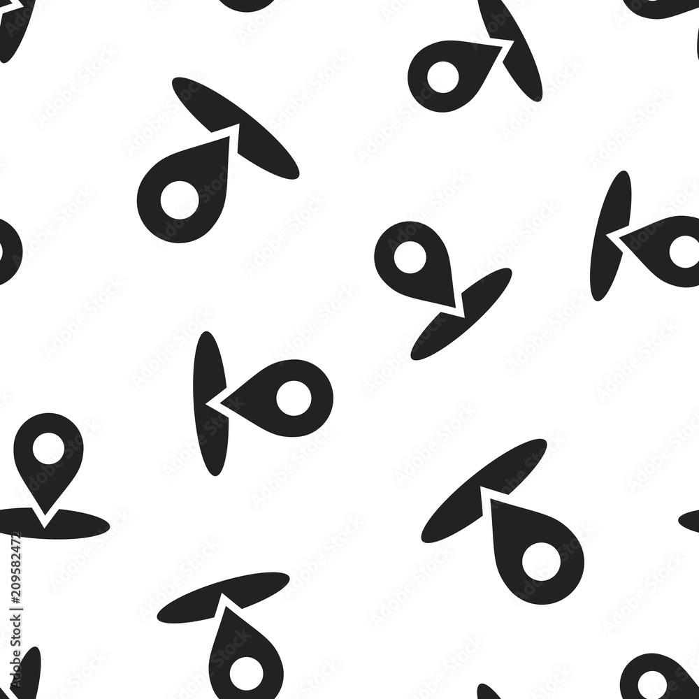 Poster map pointer icon seamless pattern background. business concept vector illustration. gps navigation m