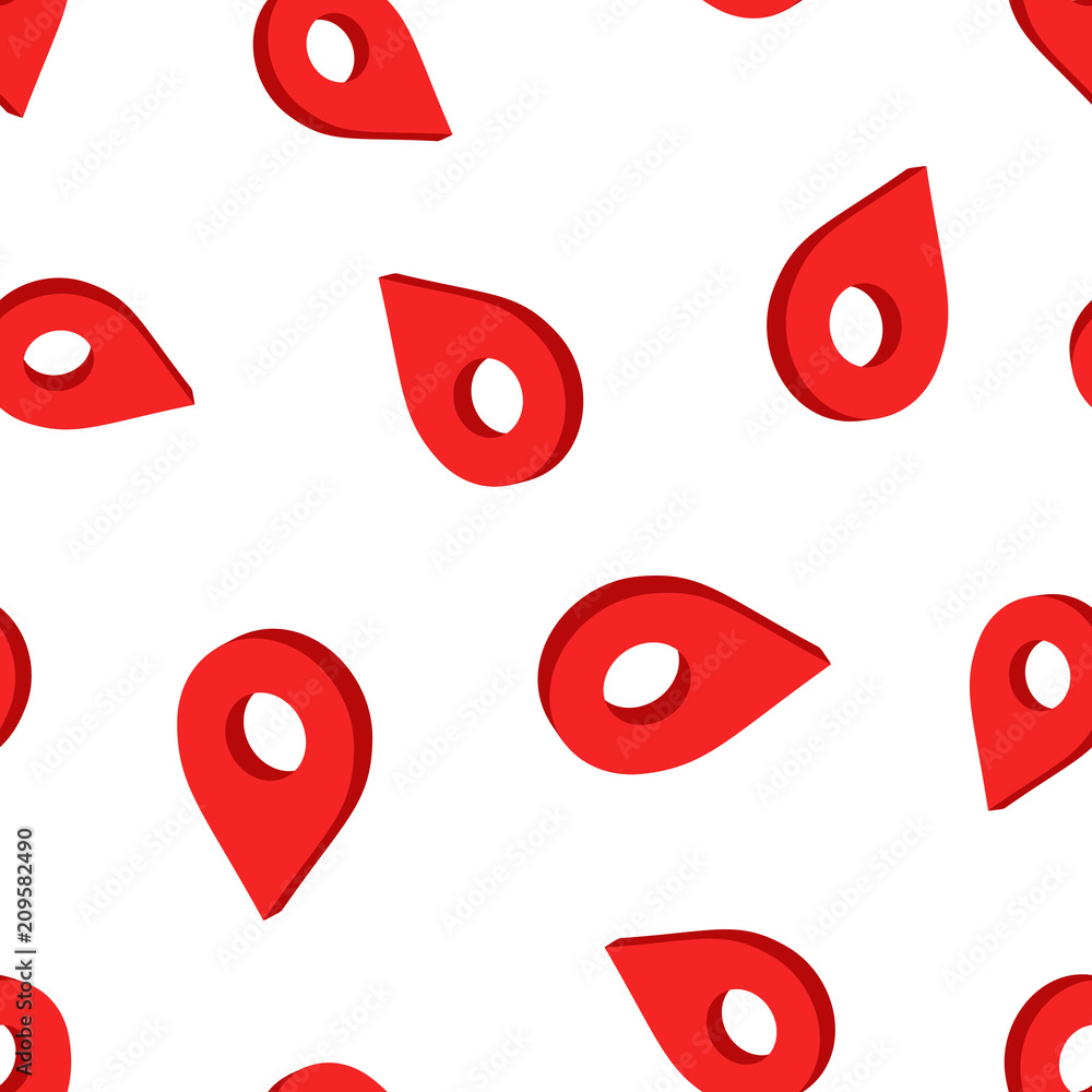 Poster 3d map pointer icon seamless pattern background. business concept vector illustration. gps navigatio