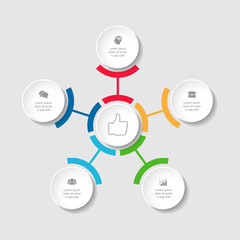 Obraz premium Vector infographic template for diagram, graph, presentation, chart, business concept with 5 options.