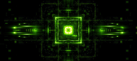 Information CPU engineering..Modern technology. Computer communications. Light effect. Big data center. Hologram. Blockchain..Super system. Smart core. Research and development. Digital signal error