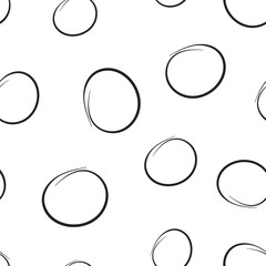 Hand drawn scribble circles line sketch icon seamless pattern background. Business concept vector illustration. Circular scribble doodle symbol pattern.