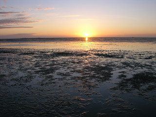 Wattenmeer Sonnenuntergang