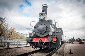 Vintage black steam locomotive