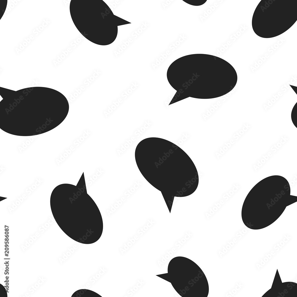 Poster blank empty speech bubble icon seamless pattern background. business concept vector illustration. di