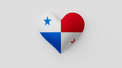 Corazón bandera Panamá. 3D
