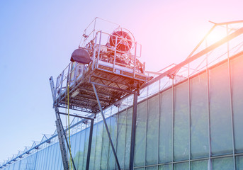 Top cleaner greenhouse machine. Roof deck cleaner.