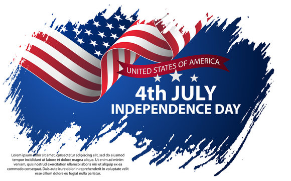 Fourth of July Independence Day. Vector illustration in grunge style