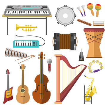 Music studio musical instruments producer record volume tools vector illustration.