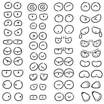 vector set of eyes