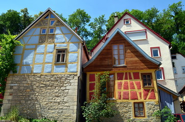 Bunte Häuser in Heidenheims Altstadt