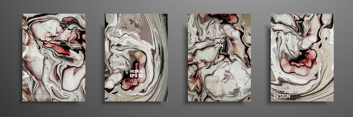 Mixture of acrylic paints. Liquid marble texture. Fluid art. Applicable for design cover, presentation, invitation, flyer, annual report, poster and business card, desing packaging. Modern artwork.