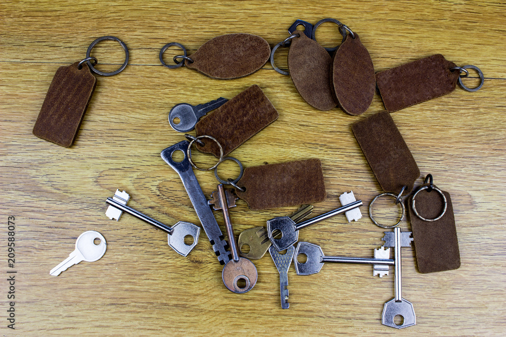 Poster different vintage keys pattern.