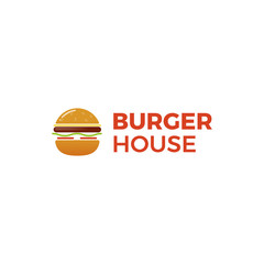 American classic burger house logo. Logotype for restaurant or cafe or fast food. 