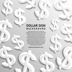 Transparent dollar signs on grey background. Vector.