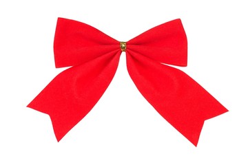 Red bow on white
