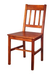 Wooden chair on white