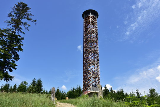 Watching tower Vartovna near town Vsetin in Czech Republic