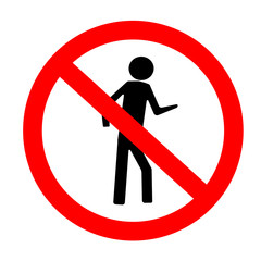 entrance is forbidden sing vector