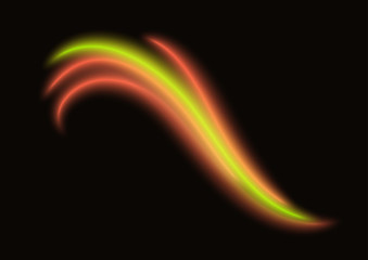 Green and red neon wave