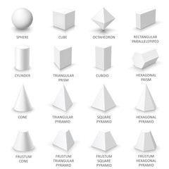 Set of basic 3d shapes - obrazy, fototapety, plakaty