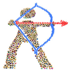 Cartoon Crowd Figure, Archer